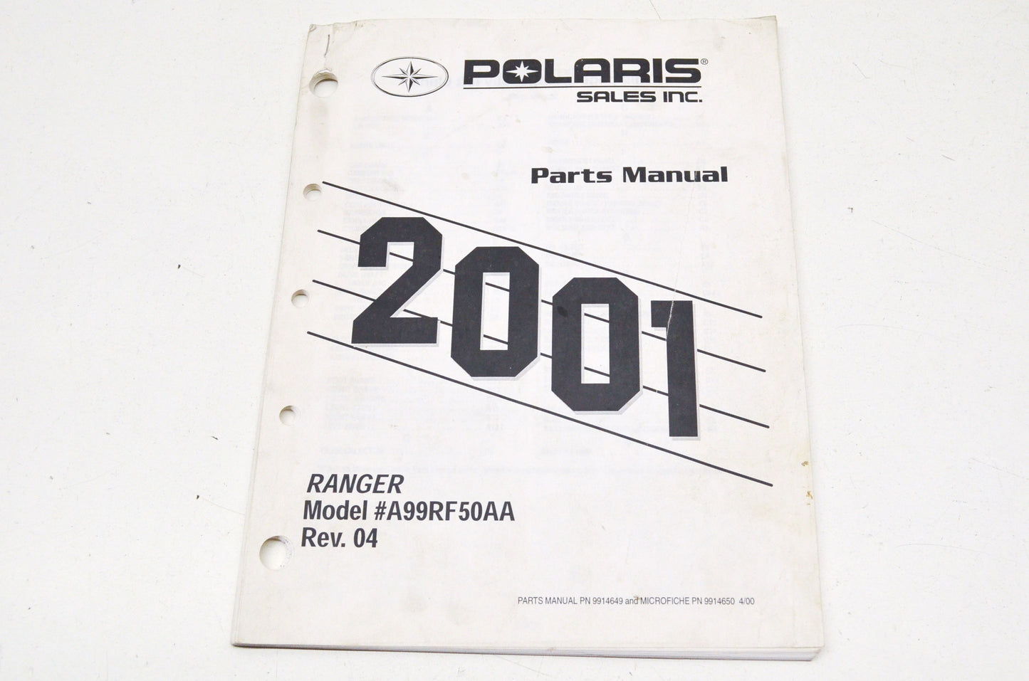 OEM Polaris 2001 Ranger Parts Manual