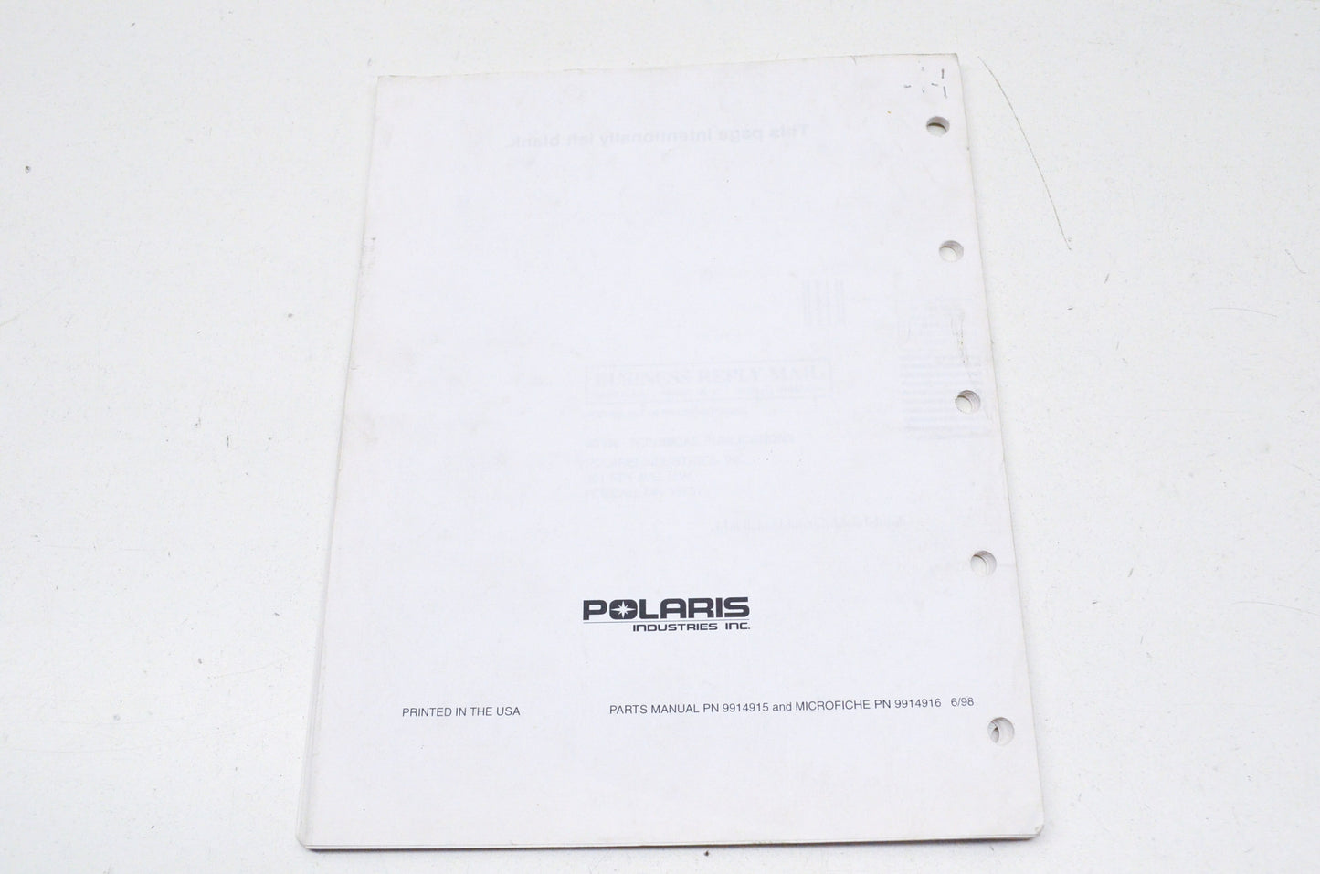 OEM Polaris 1999 Diesel Parts Manual