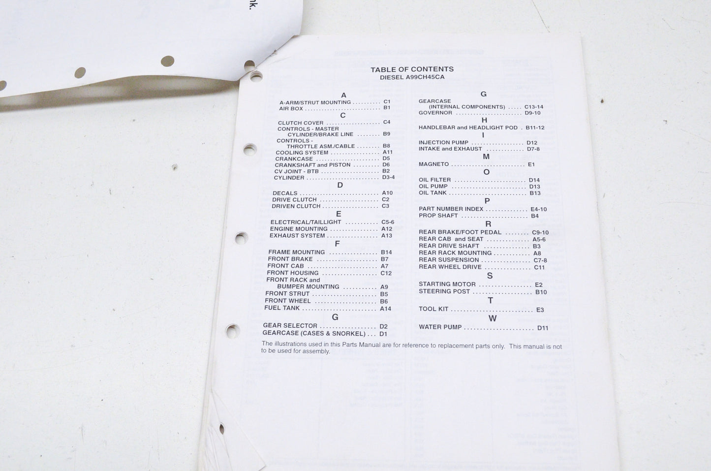 OEM Polaris 1999 Diesel Parts Manual