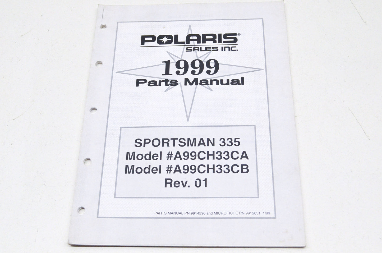 OEM Polaris 1999 Sportsman 335 Parts Manual