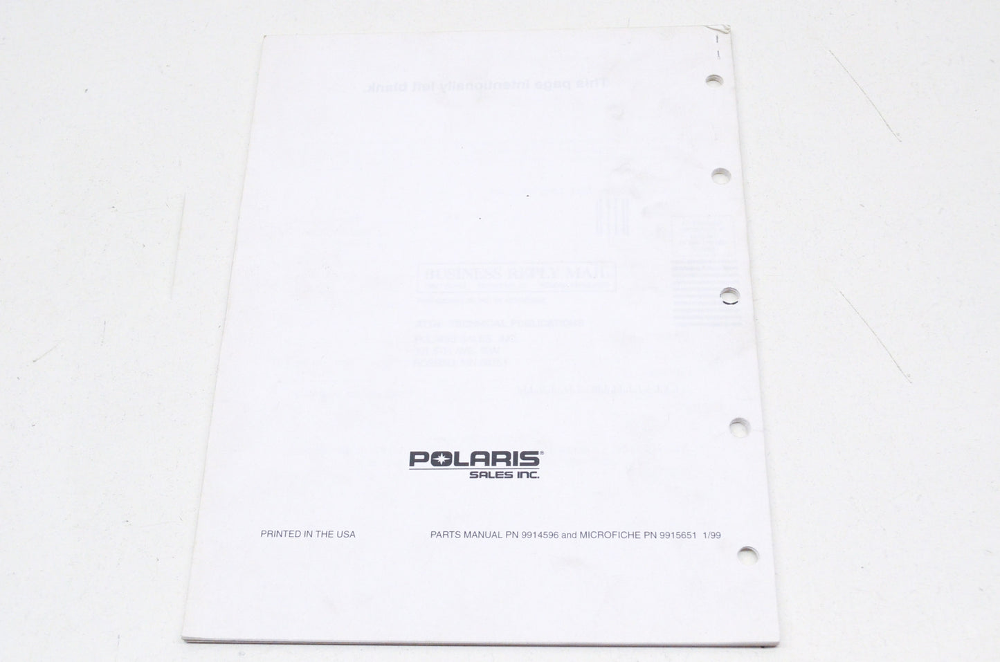 OEM Polaris 1999 Sportsman 335 Parts Manual