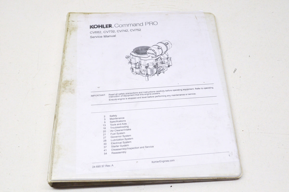 Kohler 24 690 37, 24 690 37 Rev. A Command Pro CV682, CV732, CV742, CV752 Servic