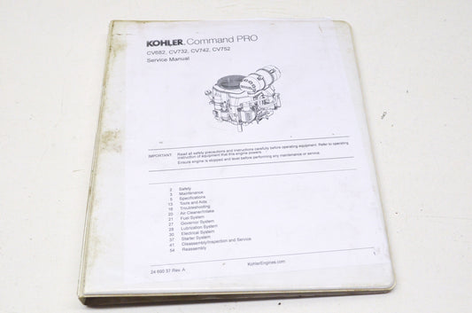 Kohler 24 690 37, 24 690 37 Rev. A Command Pro CV682, CV732, CV742, CV752 Servic