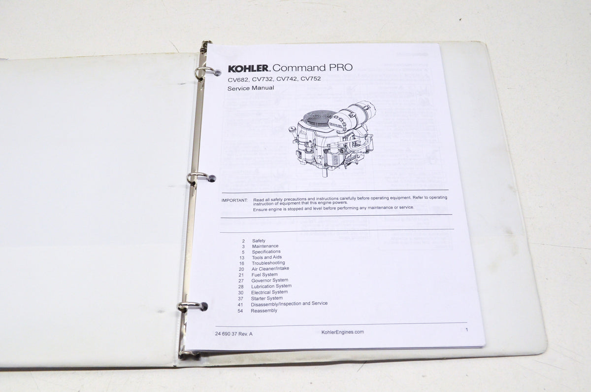 Kohler 24 690 37, 24 690 37 Rev. A Command Pro CV682, CV732, CV742, CV752 Servic