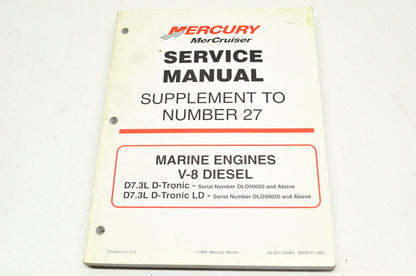 OEM Mercury 90-861784990 Service Manual Supplement to #27 V-8 Diesel