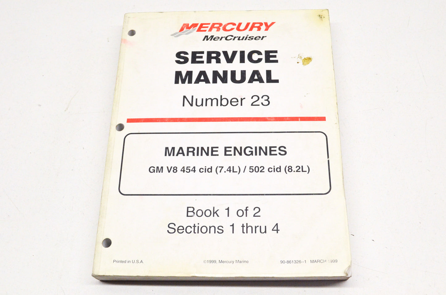 OEM Mercury GM V8 454 cid / 502 cid Service Manual Number 23 Book 1 of 2 Section