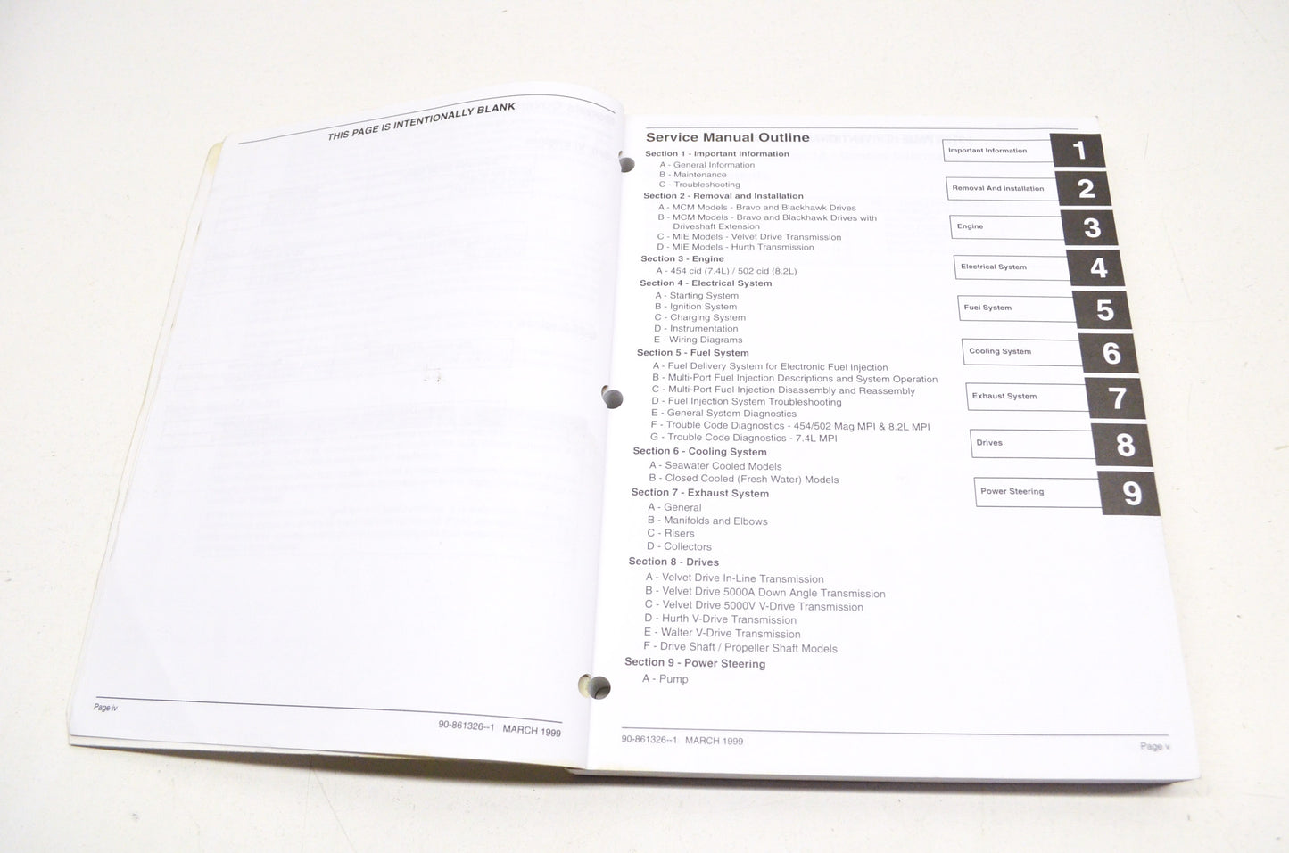 OEM Mercury GM V8 454 cid / 502 cid Service Manual Number 23 Book 1 of 2 Section