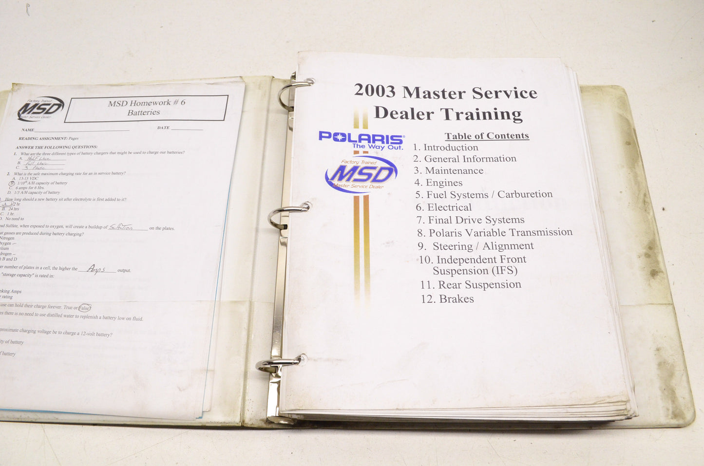 OEM Polaris 2003 Master Service Dealer Training Manual