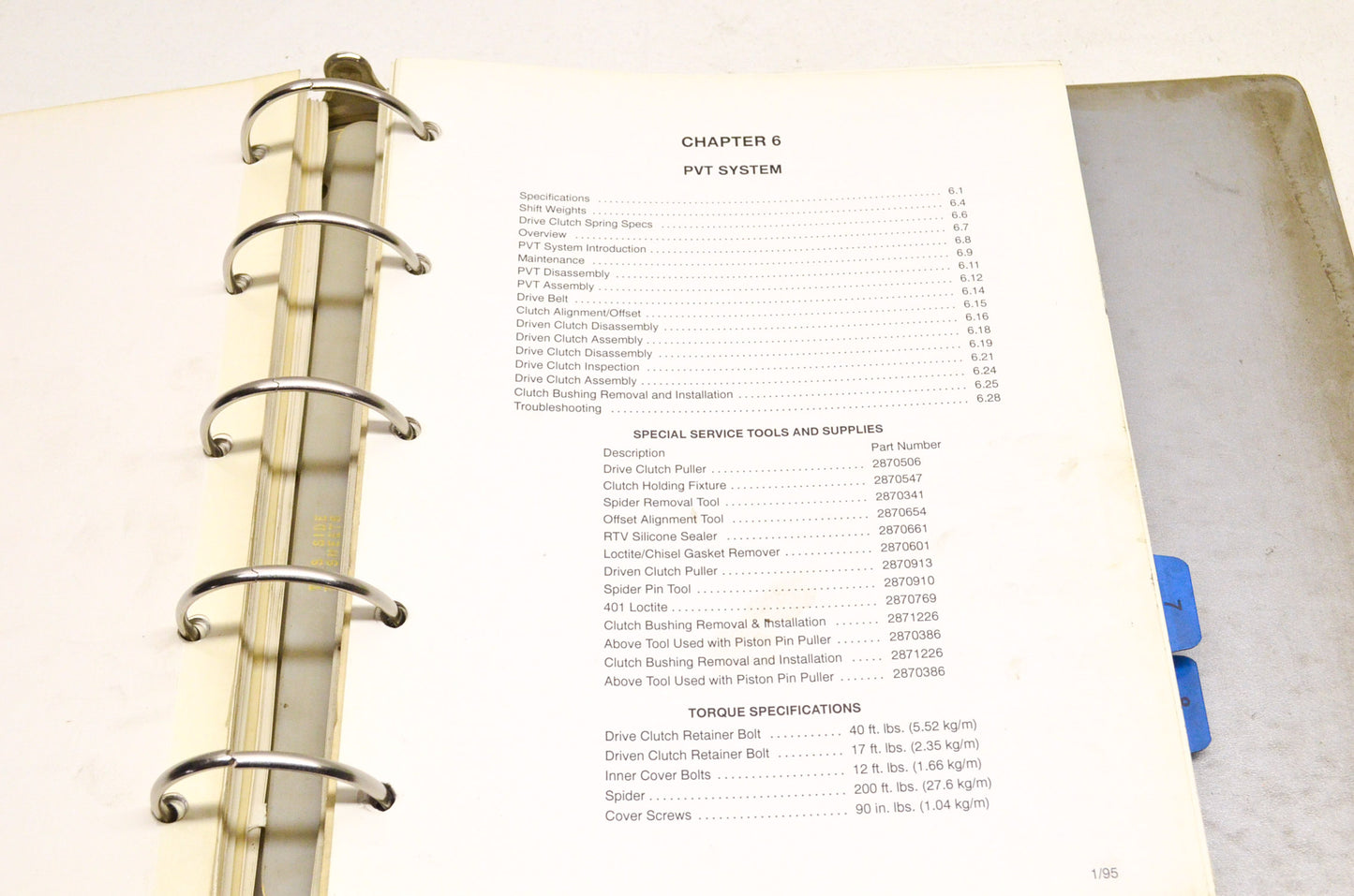 OEM Polaris 9912004 Service Manual ATV (85-95) VOL.1