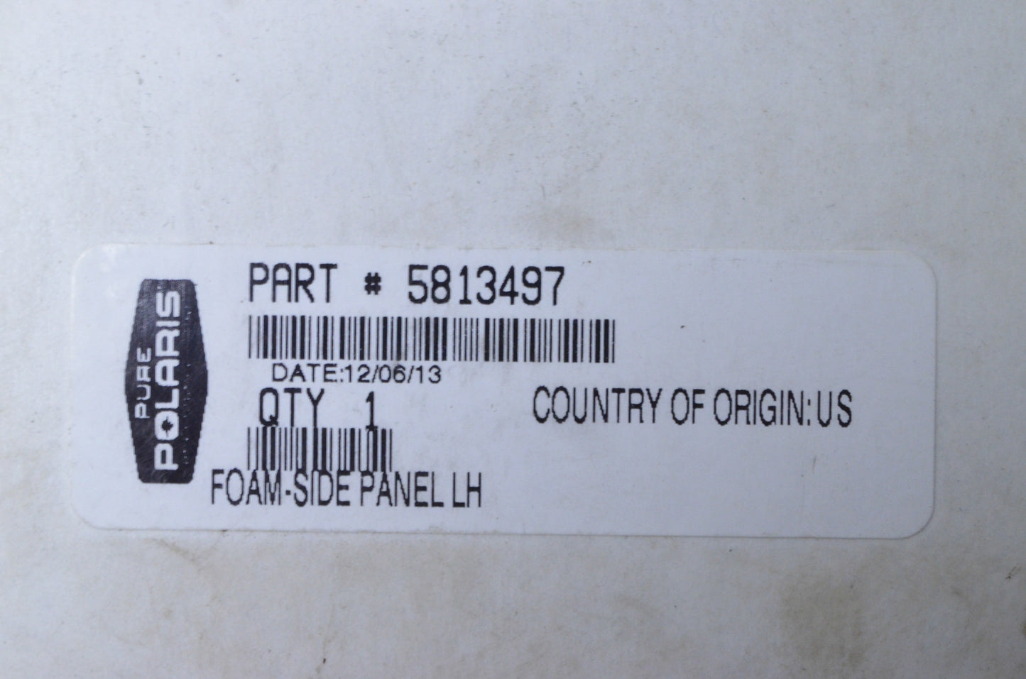 OEM Polaris 5813497 Left Hand Side Panel Foam NOS