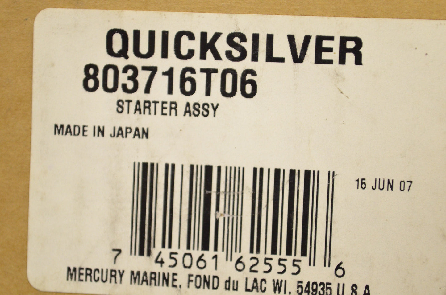 New OEM Mercury Starter Assembly NOS
