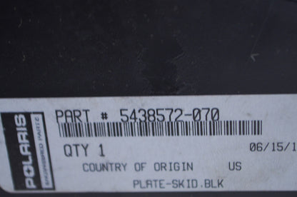 OEM Polaris 5438572-070 Black Skid Plate NOS