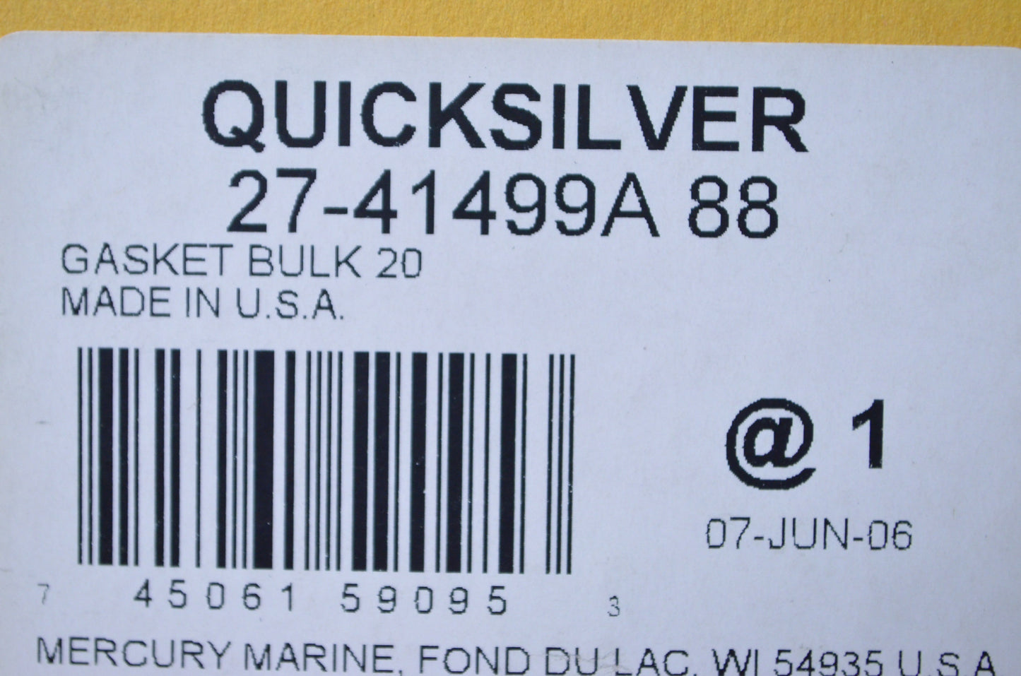 OEM Mercury 27-41499A 88 Gasket Kit NOS