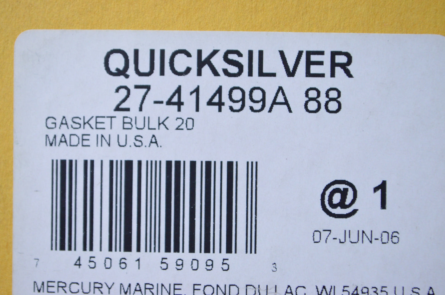 OEM Mercury 27-41499A 88 Gasket Kit NOS