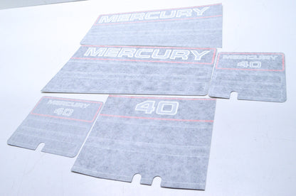 New OEM Mercury 40 hp Design 2 Black Decal kit NOS