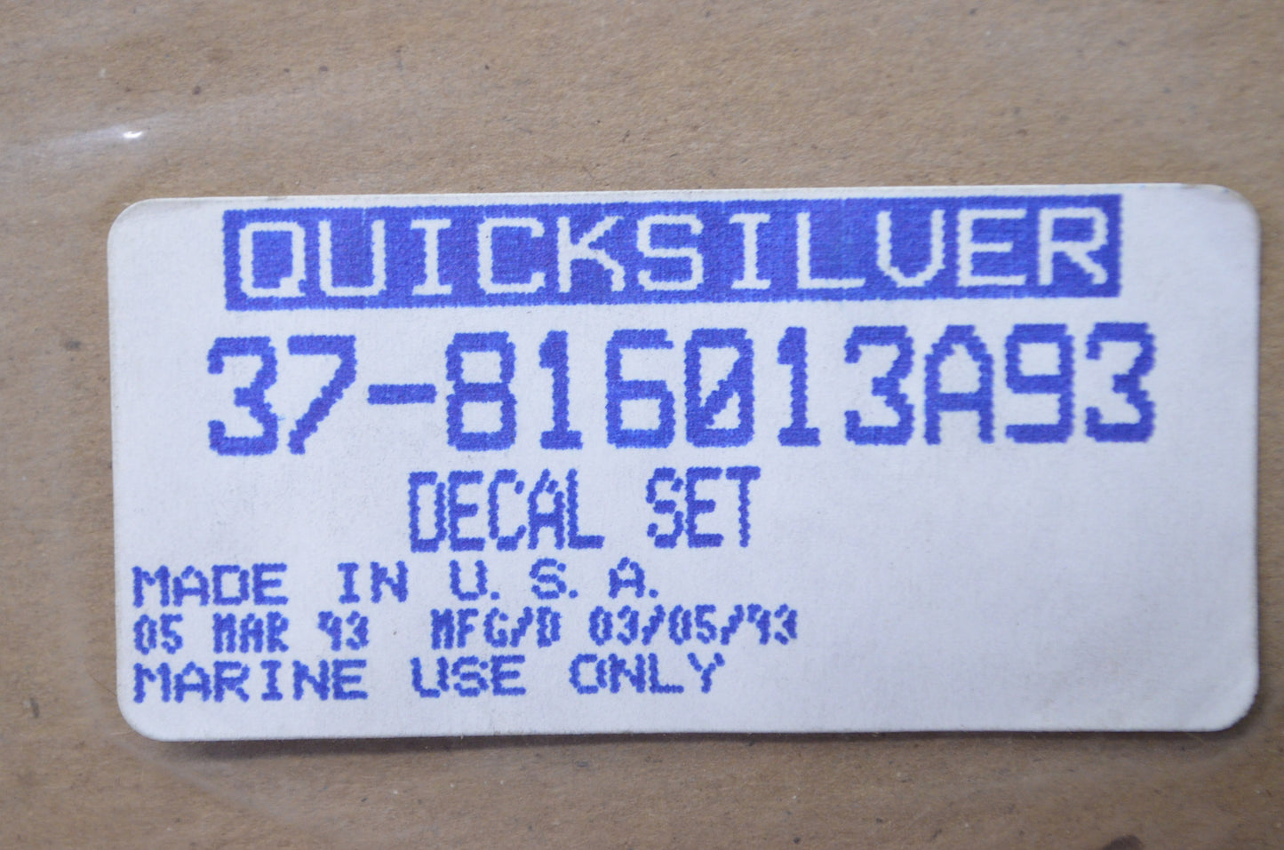 OEM Mercury 37-816013A93, 37-816013A94 Decal Kit NOS