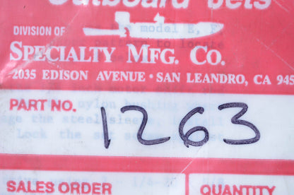 Outboard Jets/Specialty Mfg Co 1263 3' Shift Cable Assembly NOS