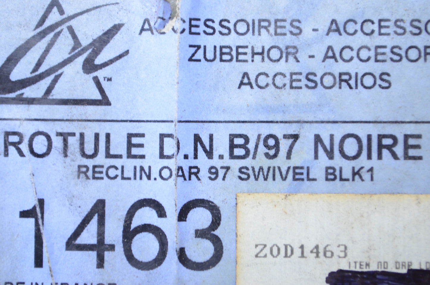 Zodiac Z1463 Black Oar Lock Swivel NOS