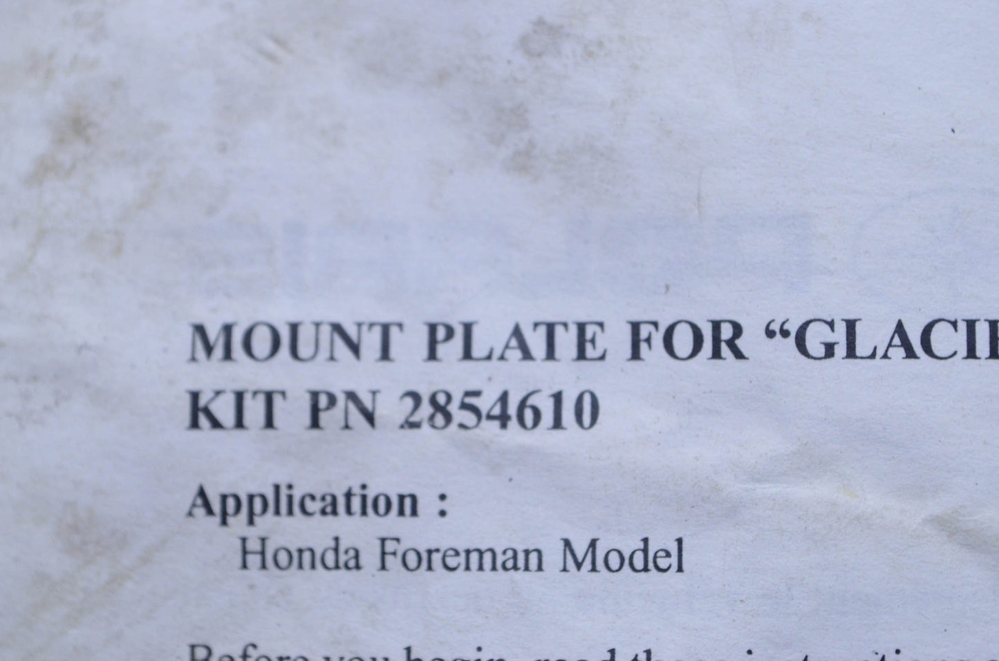 New OEM Polaris Glacier Plow Frame Mount Kit NOS