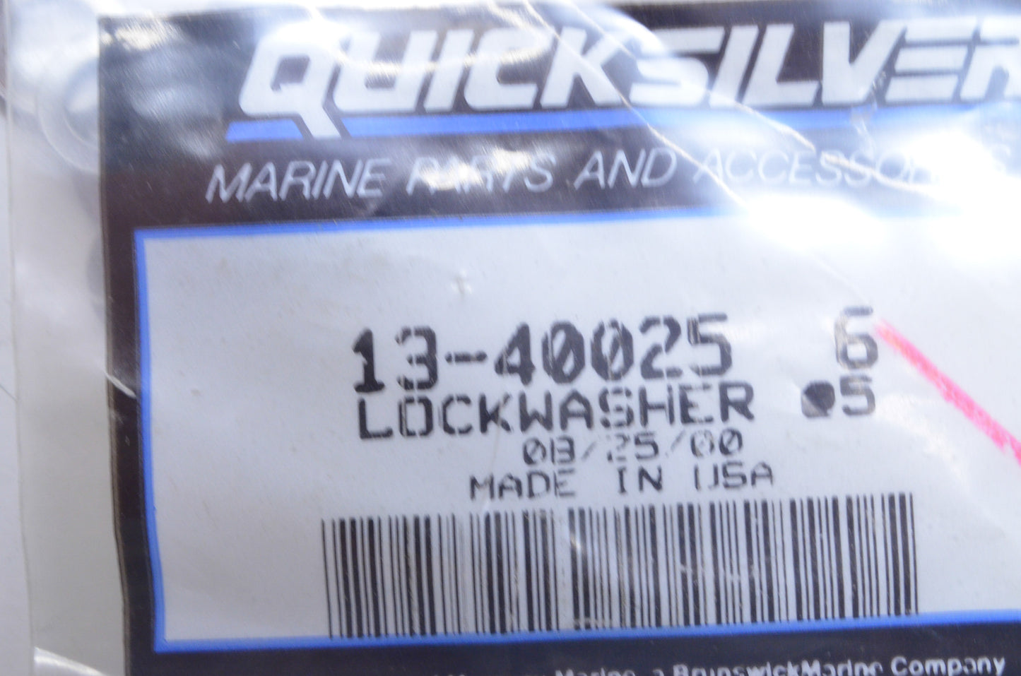 OEM Mercury 13-40025 6 Lockwasher Qty 2 NOS