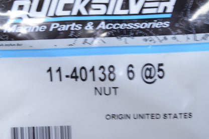 OEM Mercury 11-40138 6 Nut Qty 5 NOS