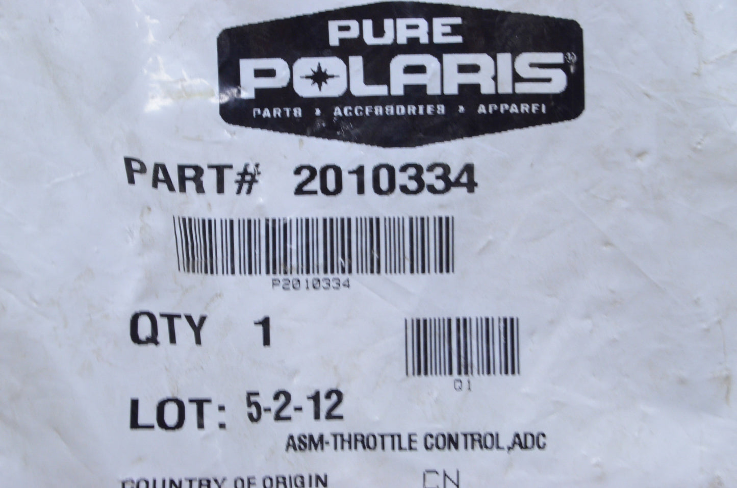 OEM Polaris 2010334 Throttle Control Assembly NOS