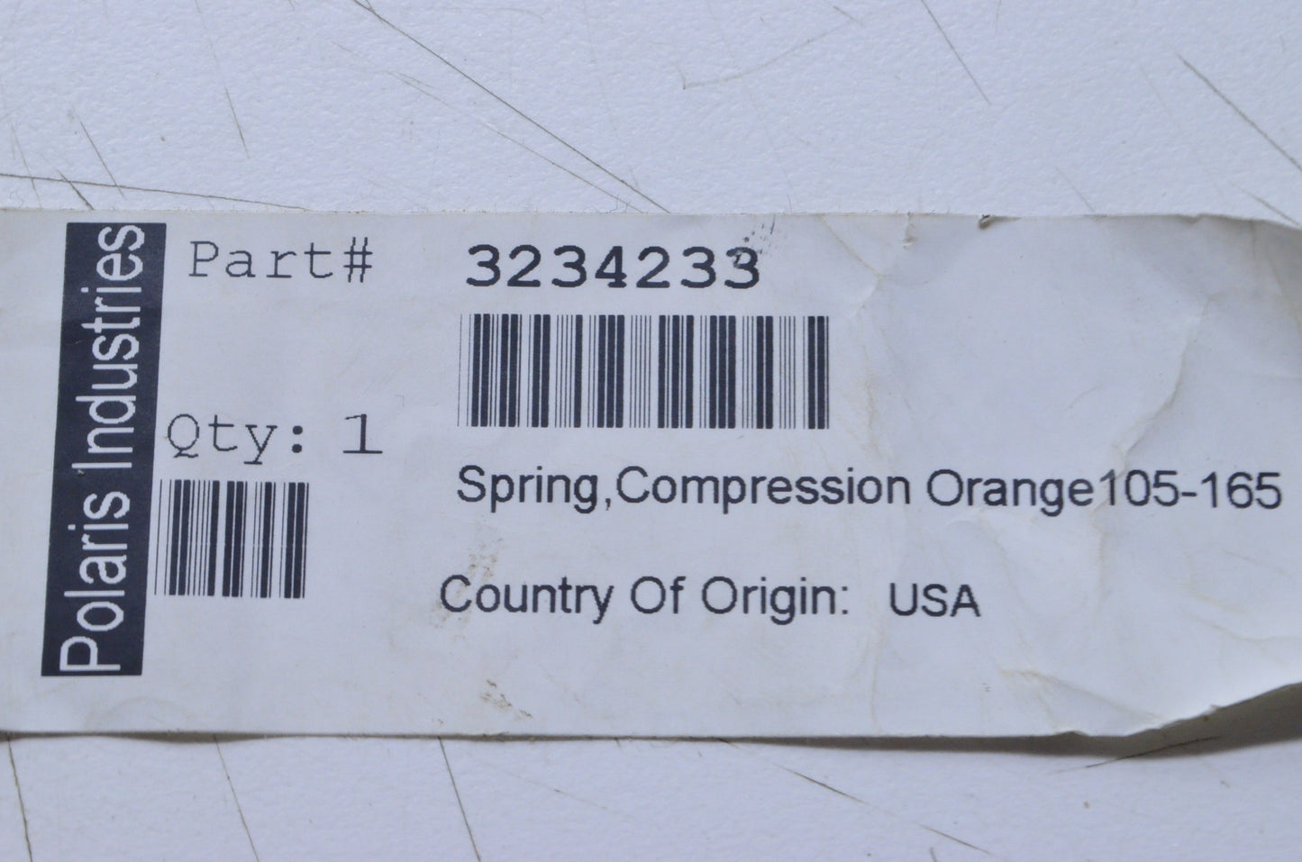 OEM Polaris 3234233 Orange Compression Spring NOS