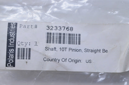 OEM Polaris 3233768 10T Pinion Shaft NOS