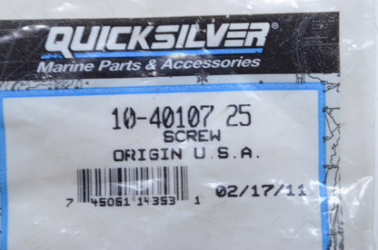 OEM Mercury 10-40107 25 Screw NOS