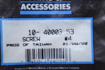 OEM Mercury 10-40003 53 Screw Qty 2 NOS