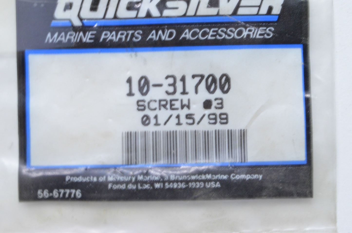 OEM Mercury 10-31700 Screw Qty 2 NOS