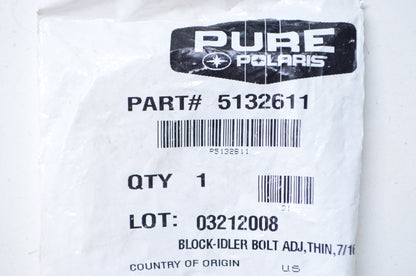 OEM Polaris 5132611 Idler Bolt Block NOS