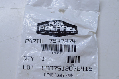 OEM Polaris 7547274 Nylok M6 Flange Nut Qty 2 NOS