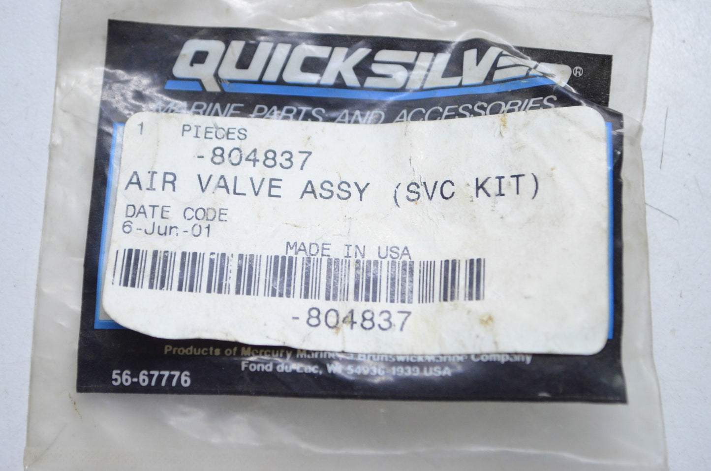 OEM Mercury 804837 Air Valve Assembly NOS