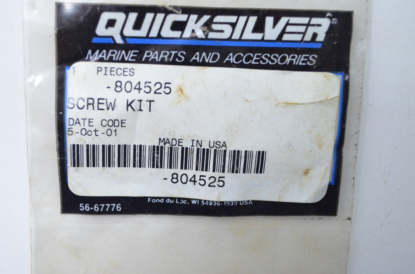 OEM Mercury 804525 Screw Kit NOS