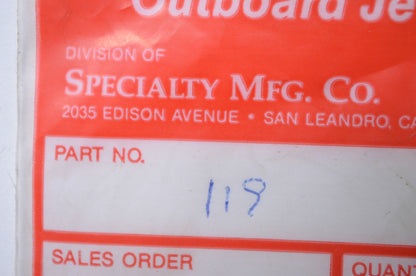 Outboard Jets 119 Water Pump Gasket NOS