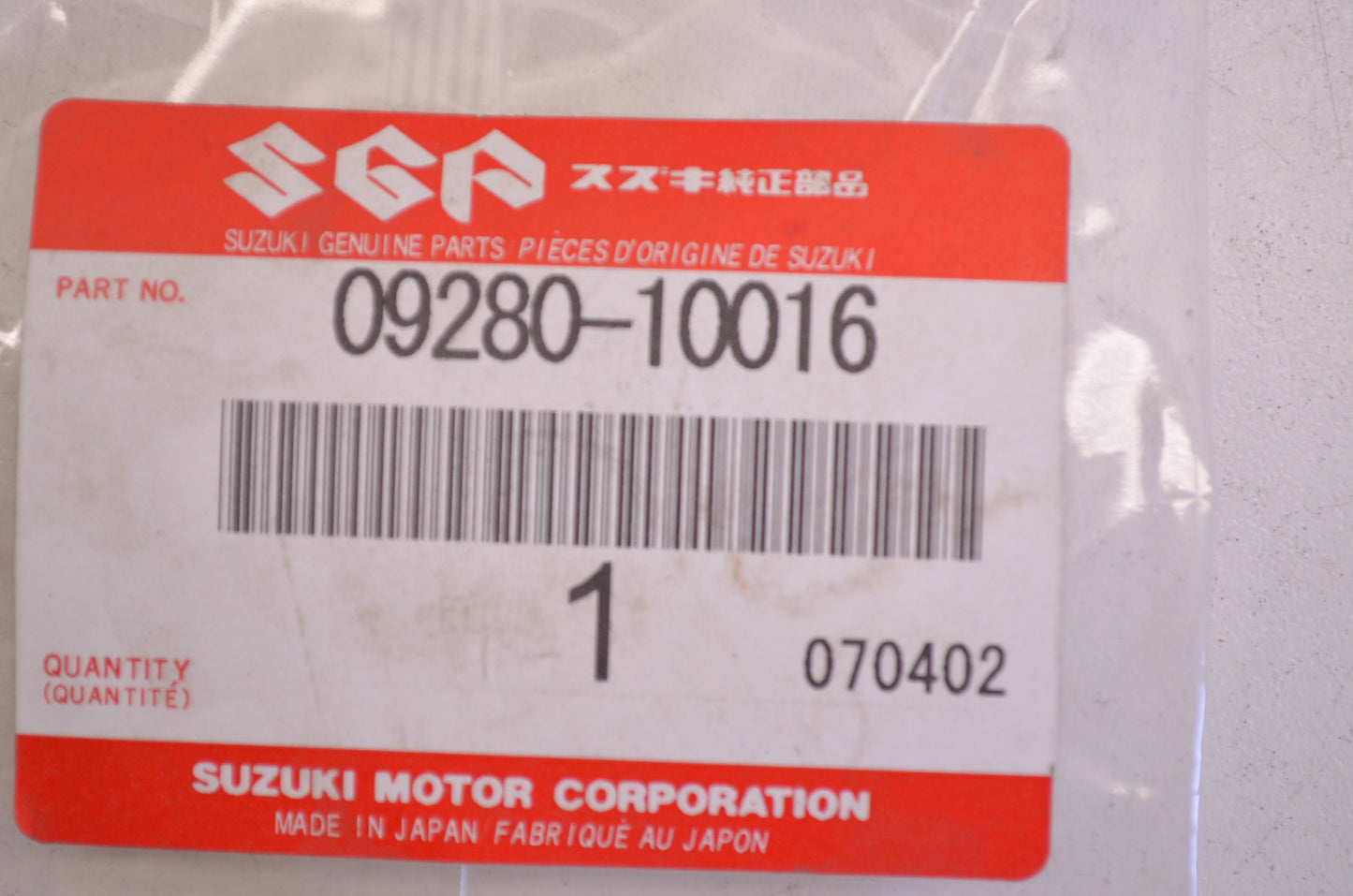 OEM Suzuki 09280-10016 O-Ring NOS