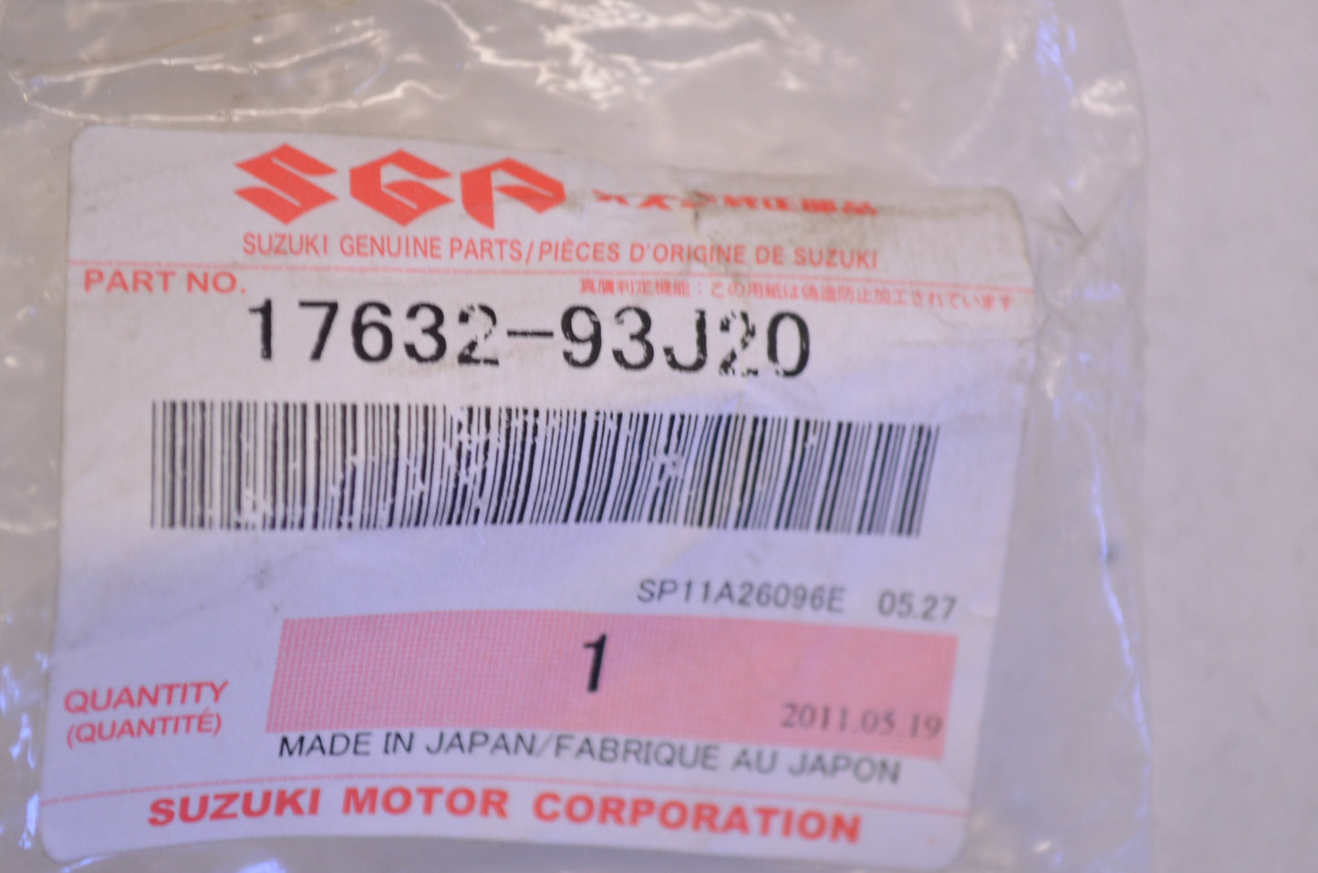 OEM Suzuki 17632-93J20 Water Filter STBD Side NOS