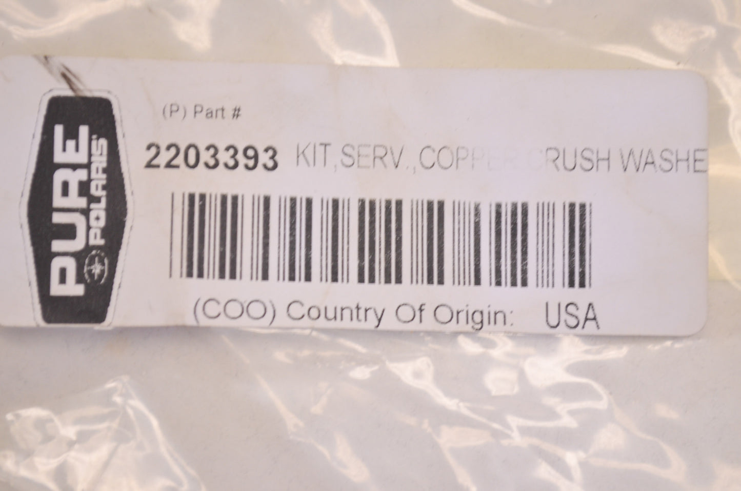 Copper Crush Washer Qty 2 NOS
