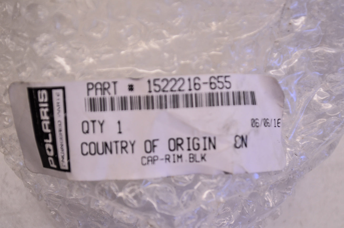 OEM Polaris 1522216-655 Black Rim Cap NOS