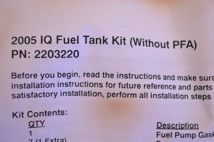 New OEM Polaris 2005 IQ Fuel Tank Kit (Without PFA) NOS