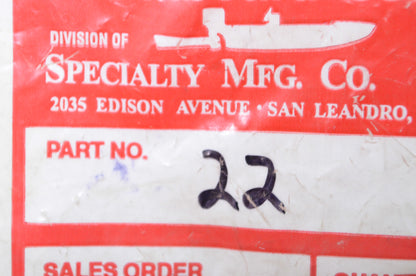 Outboard Jets 22 Drilled Shaft Nut NOS