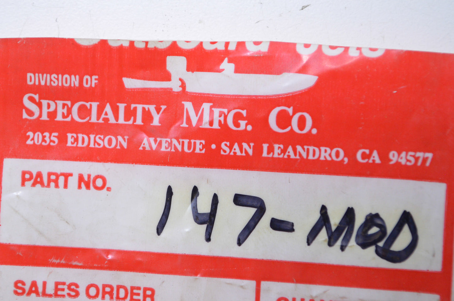 Outboard Jets/Specialty Mfg Co 147-MOD Medium Rounded Flat Impeller Key NOS