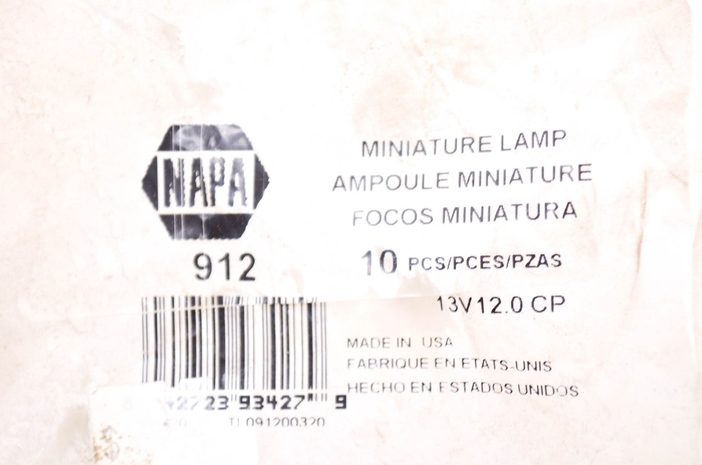New NAPA 13V Bulb QTY 10 NOS