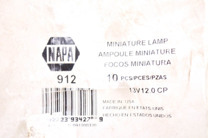New NAPA 13V Bulb QTY 10 NOS