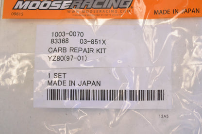New Moose 1997-2001 Yamaha YZ80 Carburetor Rebuild Kit NOS