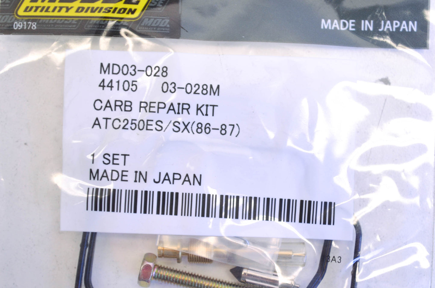 Moose Racing MD03-028 1986-1987 Honda ATC250ES/SX Carburetor Rebuild Kit NOS