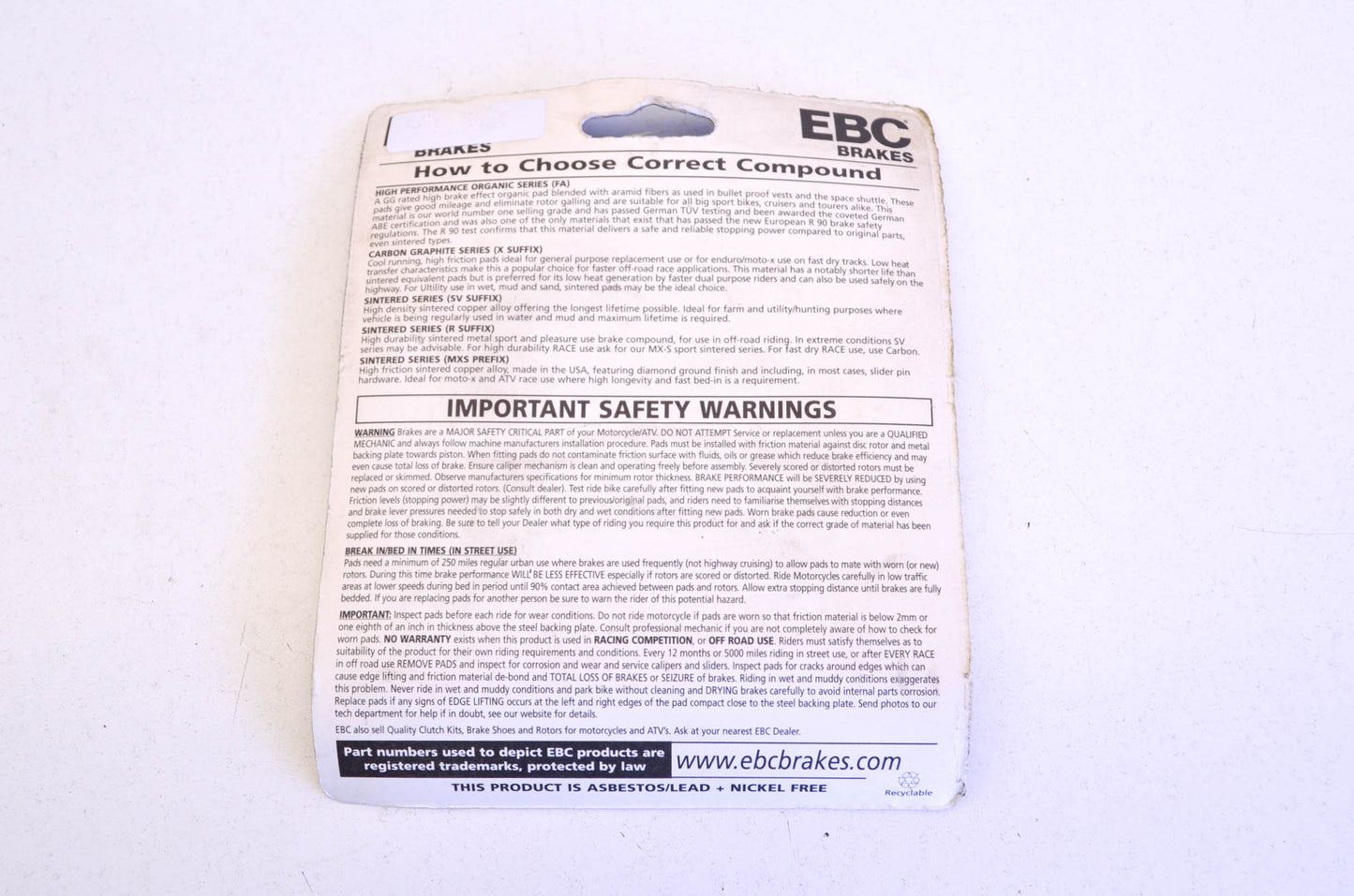 EBC FA119R Brake Pad Kit NOS