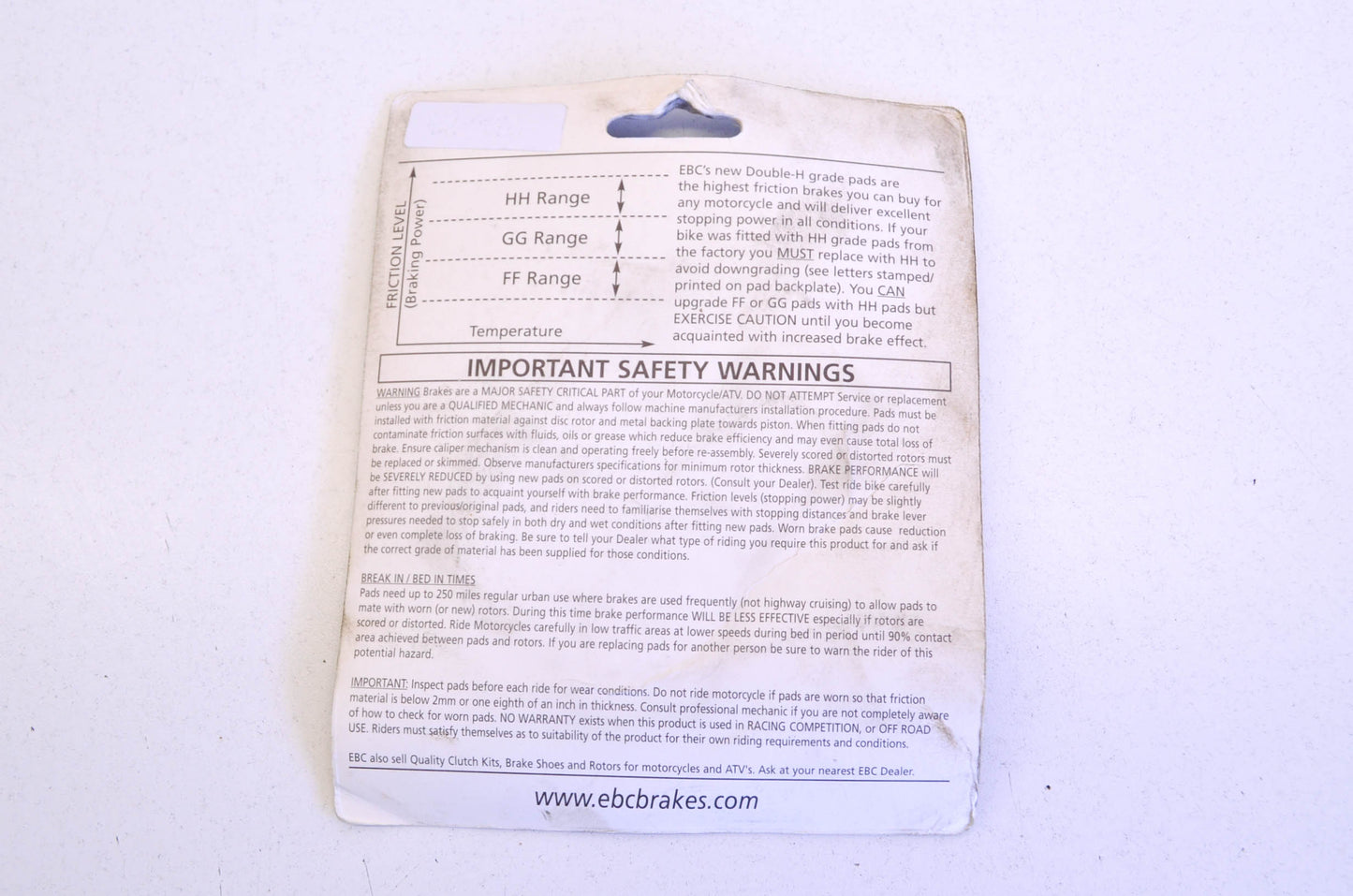New EBC Brake Pad Kit NOS