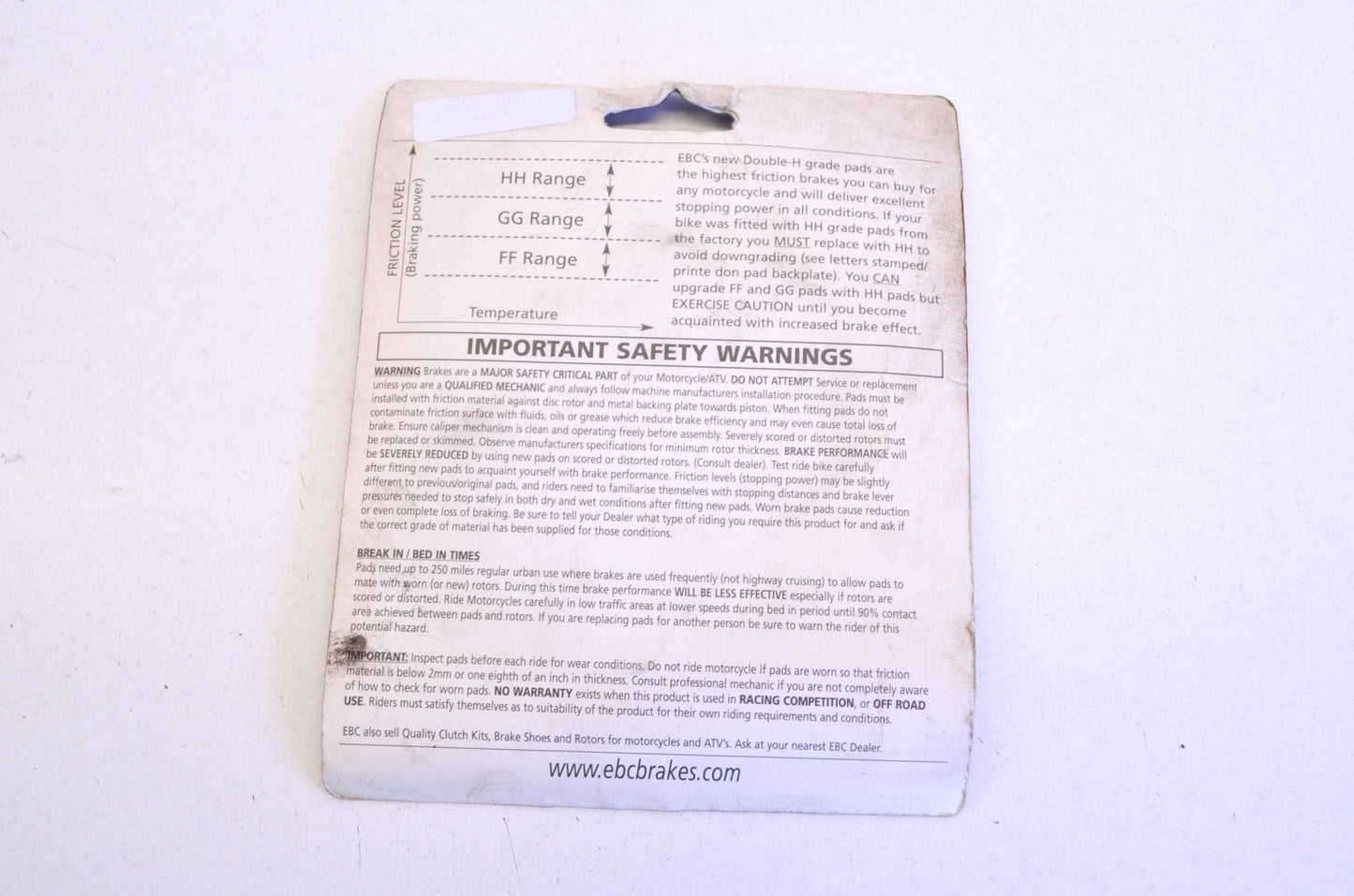 New EBC Brake Pad Kit NOS